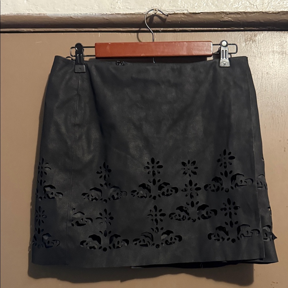 Women’s Elegant Black Laser-Cut Skirt